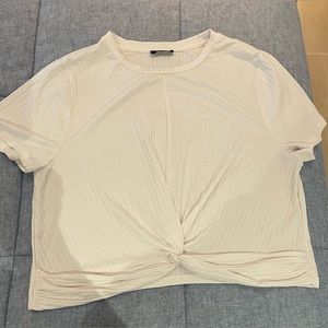 Shein white ribbed shirt